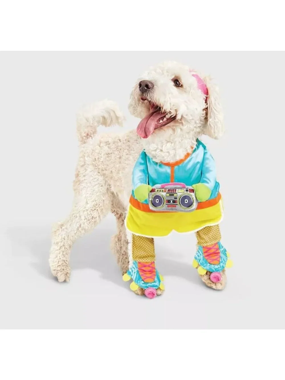 Hyde & Eek! XL Pet Retro Skater Costume With Headband & Boombox Toy
